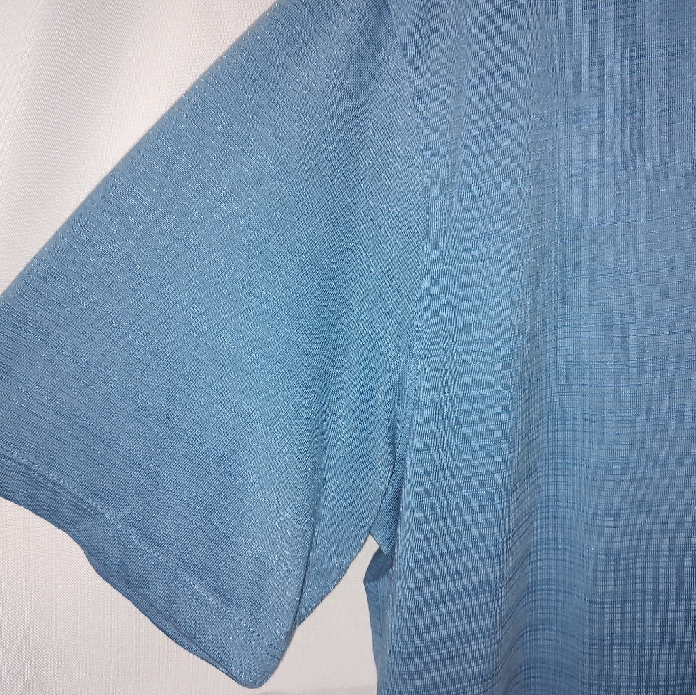 Kirkland Light Blue Short Sleeve 3 Button Golf Polo 7554211 Size Large - Picture 5 of 7